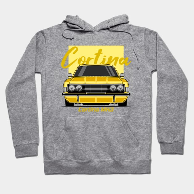 Front Yellow Cortina MK3 Classic Hoodie by GoldenTuners